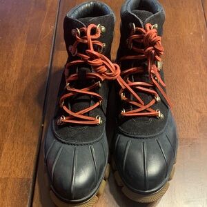 Sperry Black and Orange Ankle Boots
